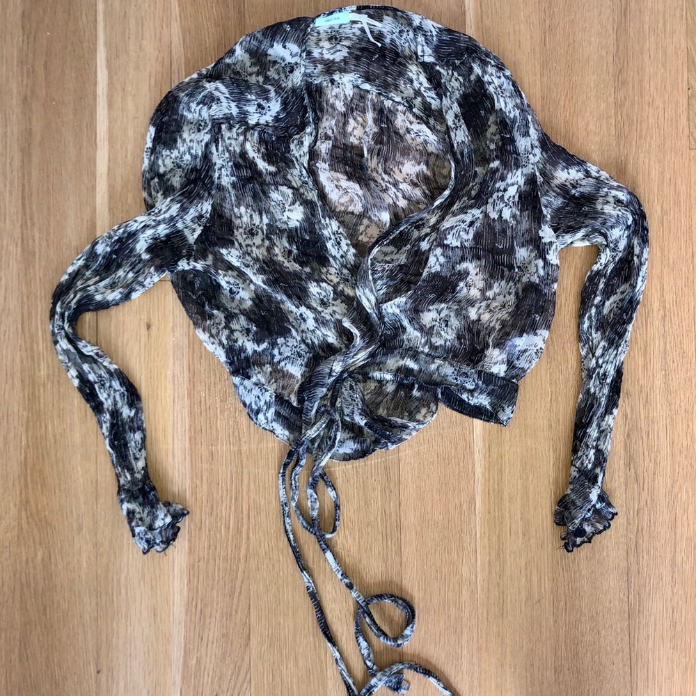 UO sheer wrap tie top